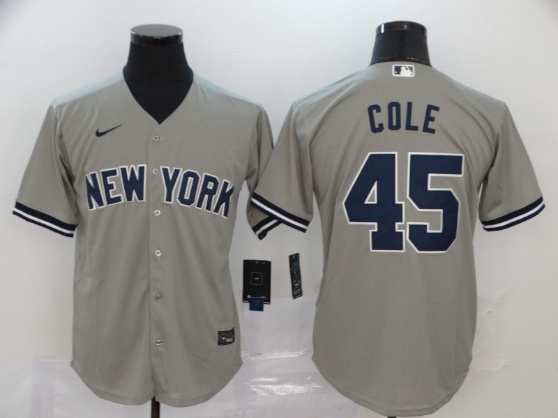Men New York Yankees #45 Cole Grey Nike Game MLB Jerseys->new york yankees->MLB Jersey